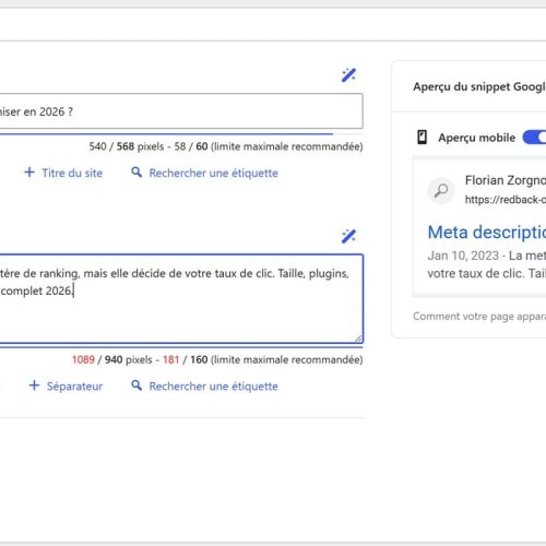meta description bloc seopress pro