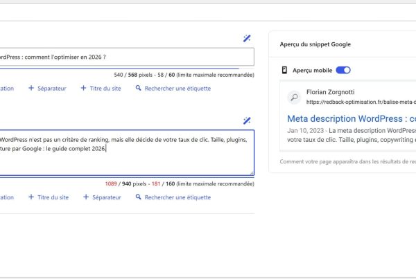meta description bloc seopress pro